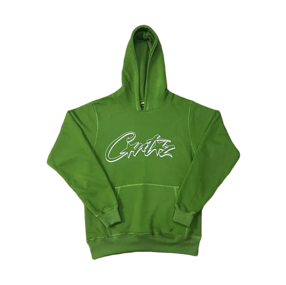 Green Script Logo Hoodie – Oversized Streetwear Pullover Sweatshirt