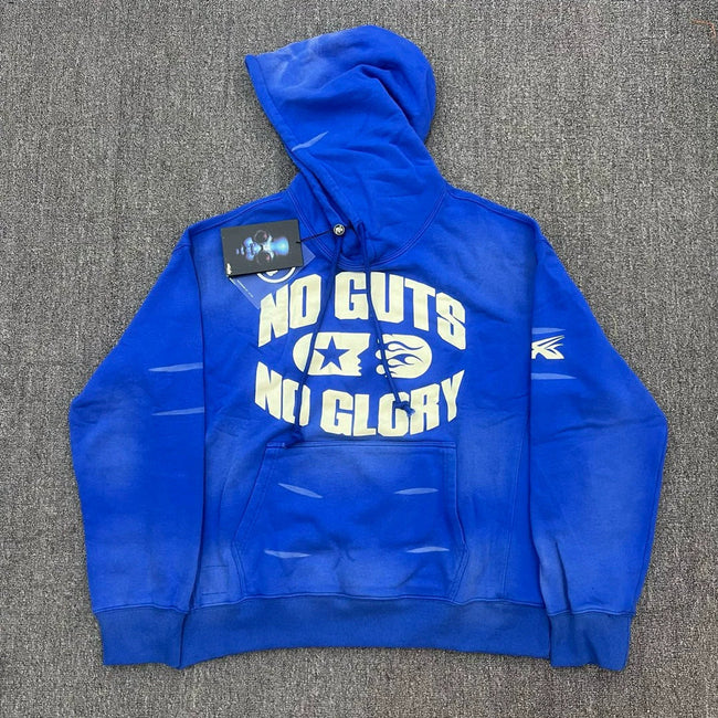 Hellstar Blue No Guts No Glory Pullover Hoodie Hover Image