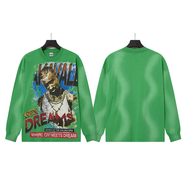 VALLEYDREAM Green 199X Portrait Vintage Long Sleeve T-Shirt Hover Image