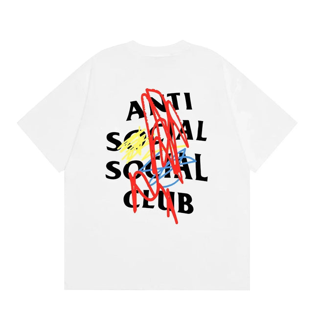 Anti Social Social Club Multi-Color Scribble Logo T-Shirt - White Hover Image