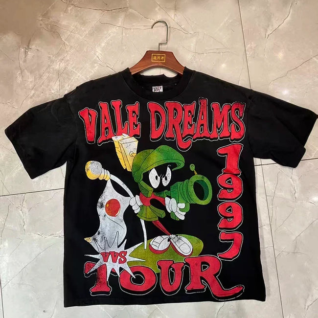 Valleydream Black 1997 Tour Cartoon Character Vintage Graphic T-Shirt Hover Image