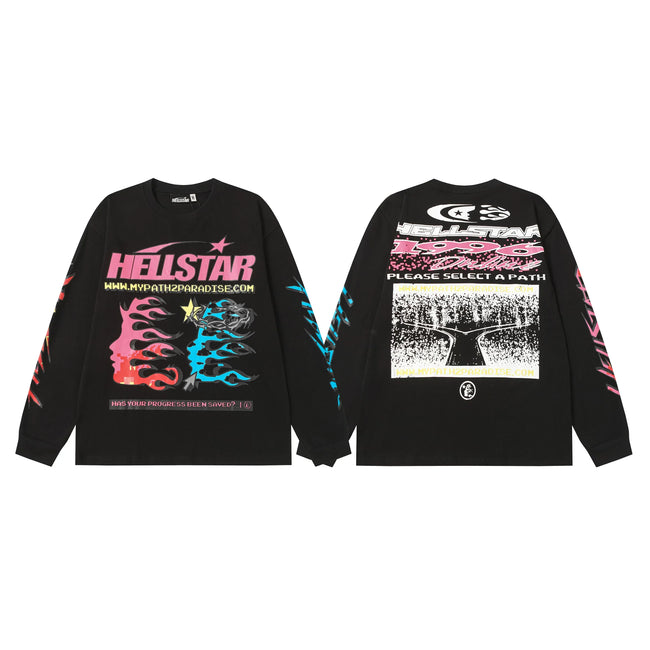 Hellstar Black Flame Portrait Long Sleeve Top Hover Image
