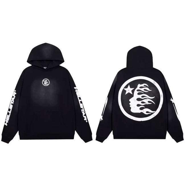 Hellstar Black Sleeve Print Hoodie Hover Image