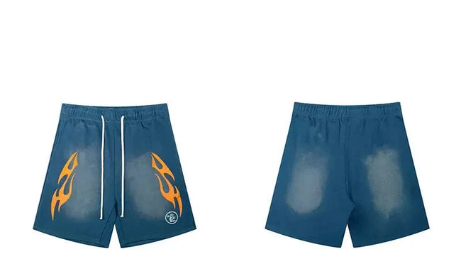 Hellstar Blue Flame Washed Shorts Hover Image