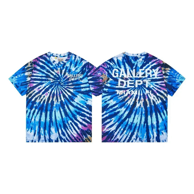 Gallery Dept. Sunburst Tie-Dye Miami Logo Short Sleeve T-Shirt - Blue/Multi Hover Image
