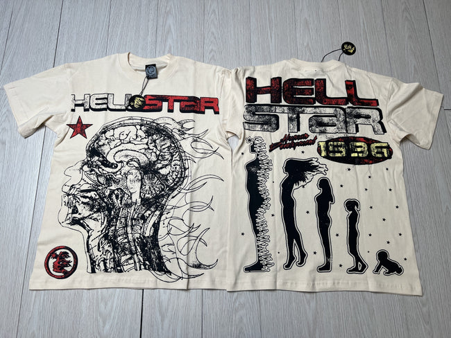 Hellstar Brain Sketch Evolution Cream T-shirt Hover Image