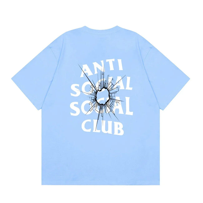 Anti Social Social Club Shattered Glass Logo T-Shirt - Light Blue Hover Image