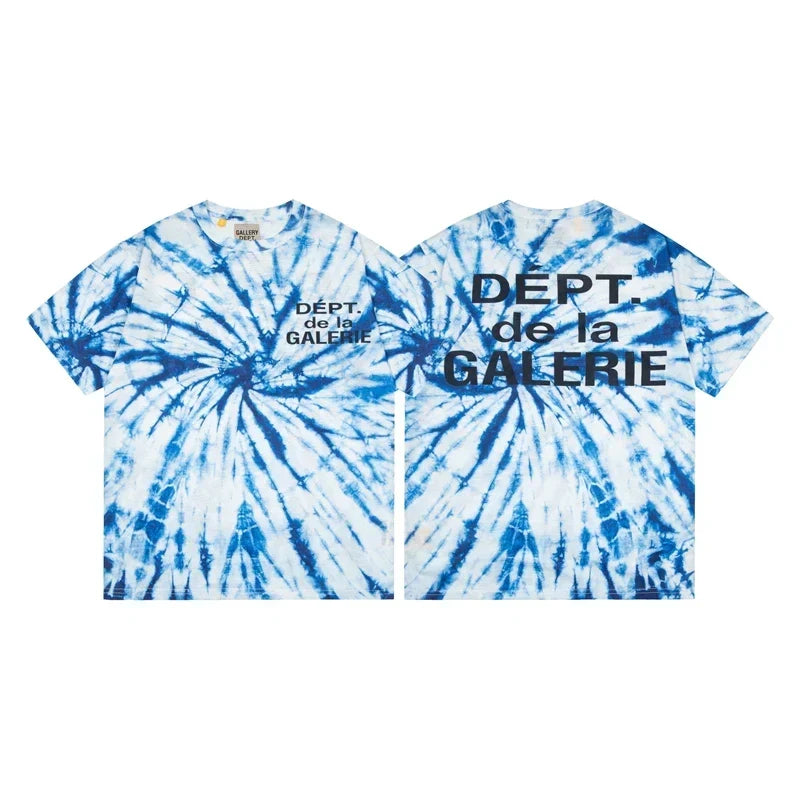 Gallery Dept. Spiral Tie-Dye DÉPT. de la GALERIE Short Sleeve T-Shirt - Blue/White
