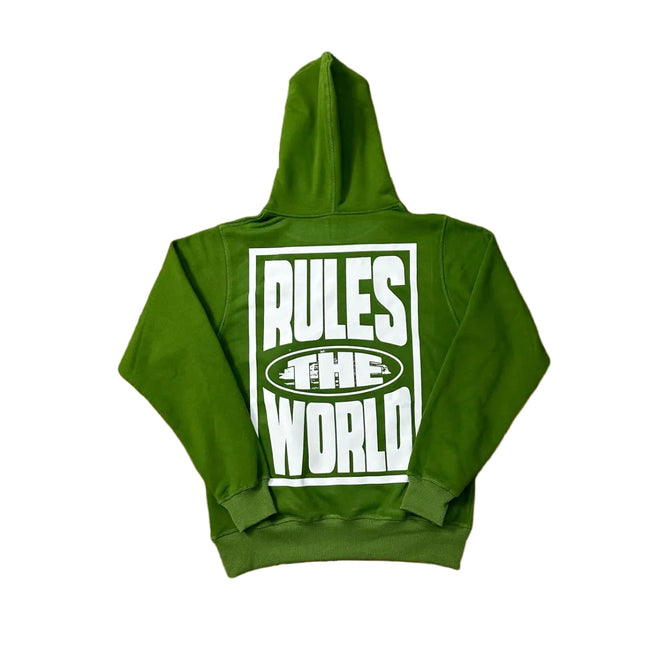 Green Back Graphic Hoodie – Oversized Streetwear Pullover Sweatshirt Hover Image