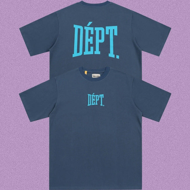 Gallery Dept. Arch Logo Short Sleeve T-Shirt - Blue-Grey/Cyan Hover Image