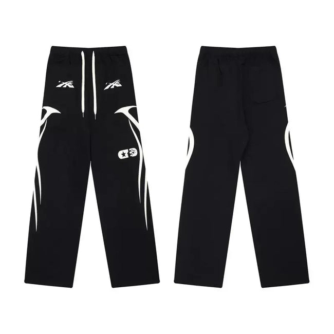 Hellstar Black Side Curved Graphic Wide Leg Sweatpants Hover Image
