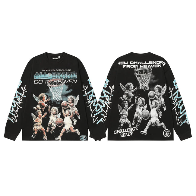 Hellstar Black Angels Basketball Graphic Long Sleeve Shirt Hover Image