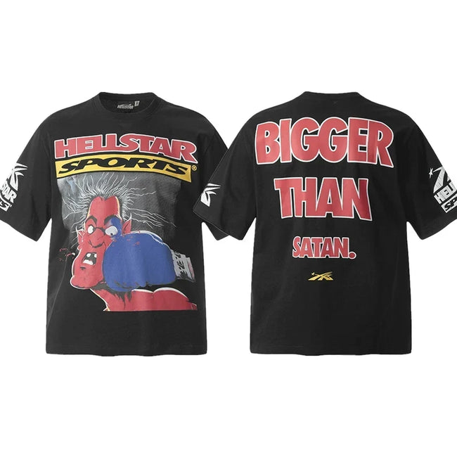Hellstar Black Cartoon Character Graphic Tee Hover Image