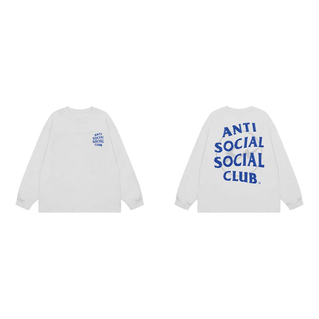 Anti Social Social Club Classic Long Sleeve T-Shirt - White/Blue Hover Image