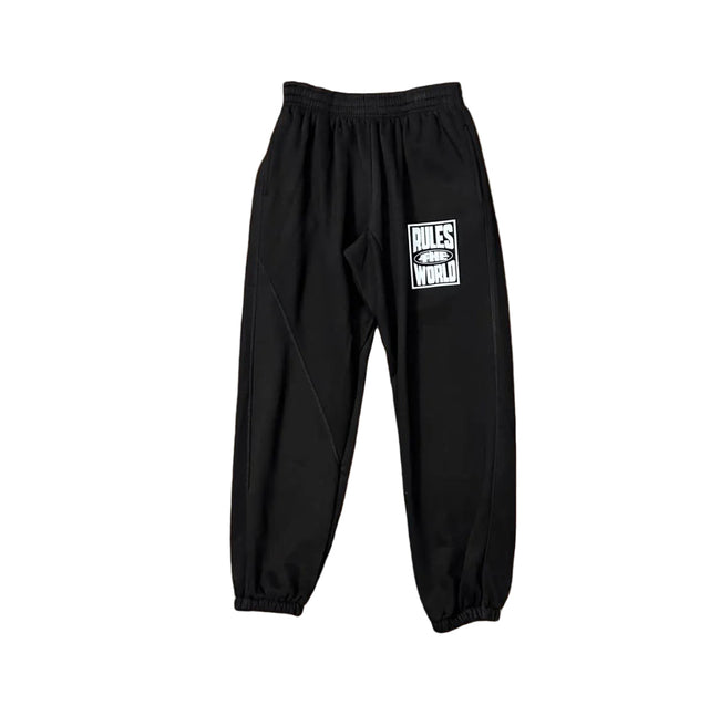 Black Back Graphic Sweatpants – Oversized Streetwear Joggers Hover Image