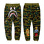 BAPE Army Green Camo Shark Face Graphic Jogger Pants Unisex Streetwear Sweatpants