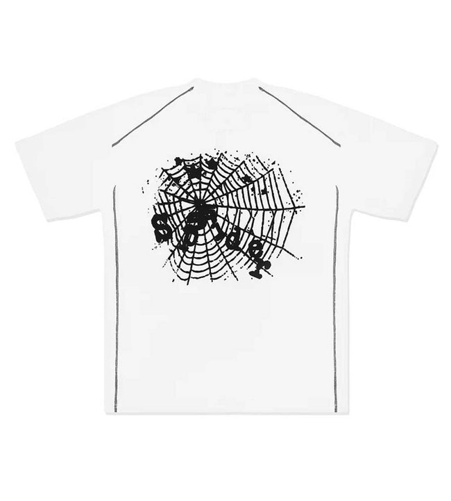Sp5der Contrast Stitch Slub Tee White Main Image