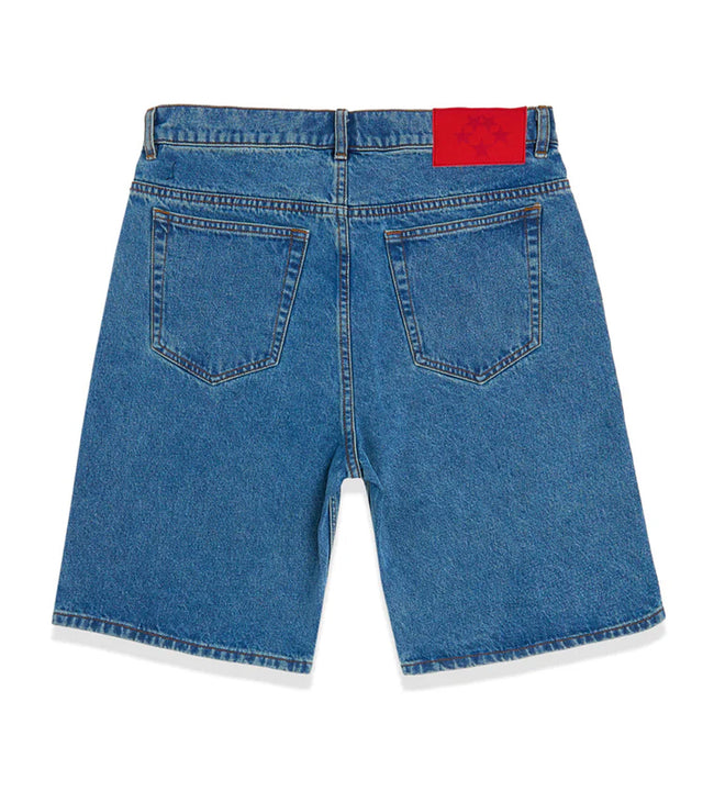 Sp5der OG Logo Denim Shorts Blue Main Image