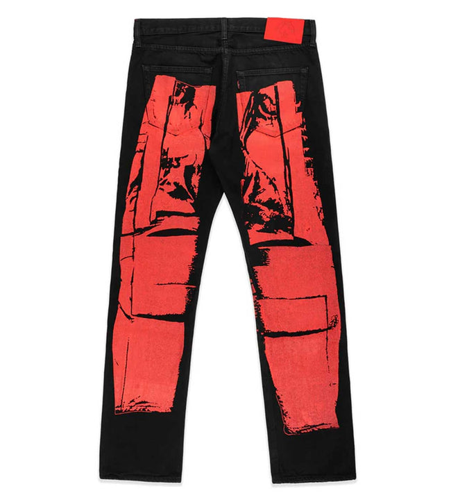 Sp5der Painted Moto Denim Pant Black/Red Main Image