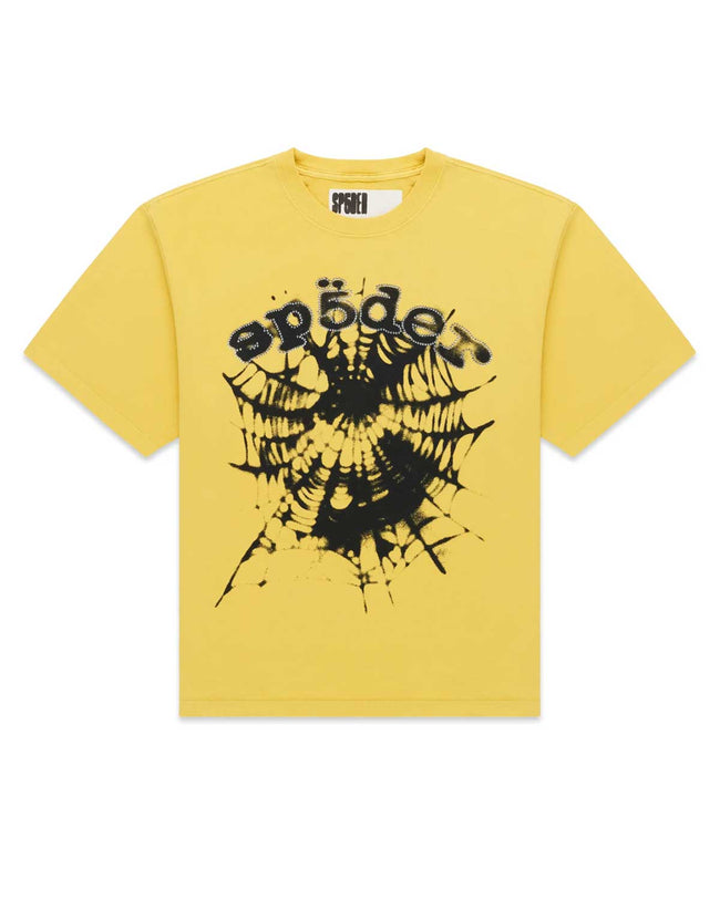 Sp5der Scattered OG Web v2 Tee Yellow Hover Image