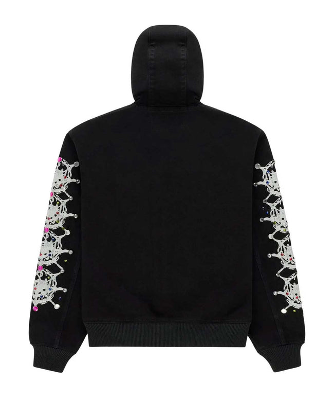Sp5der Webstone Hooded Denim Work Jacket Black Main Image
