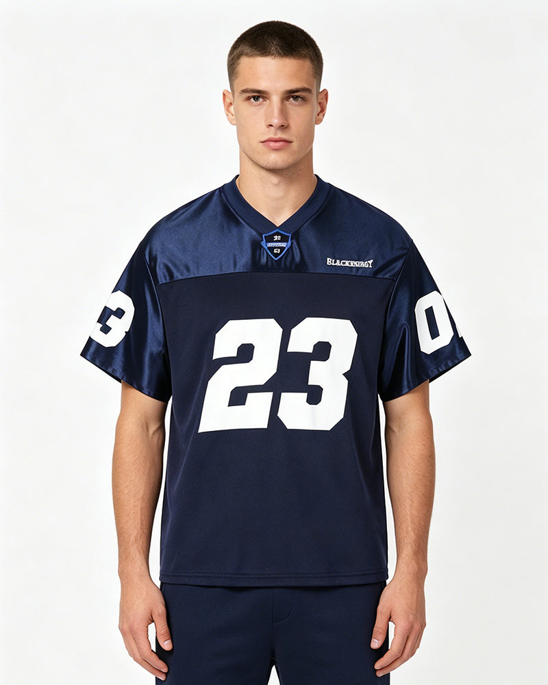spliced sports short-sleeved shirt