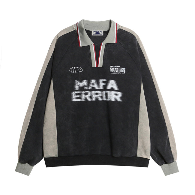 Retro polo collar sweatshirt Hover Image