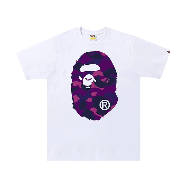 BAPe Color Camo Big Ape Head Tee White/Purple Hover Image