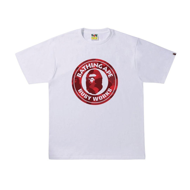 BAPE Color Camo Busy Works Tee (SS22) White Double Red Hover Image