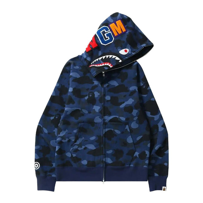 BAPE Color Camo Shark Full Zip Hoodie 'Navy' Hover Image