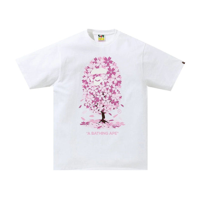 BAPE Pink Floral Ape head White Tee Hover Image