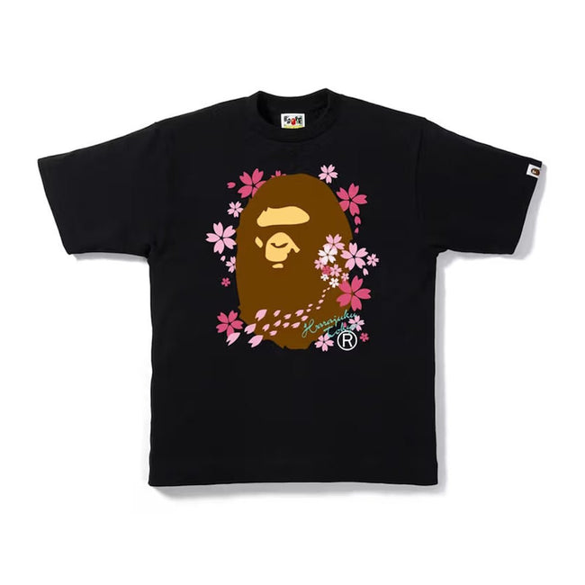 BAPE Sakura Harajuku Floral Tee Black Hover Image