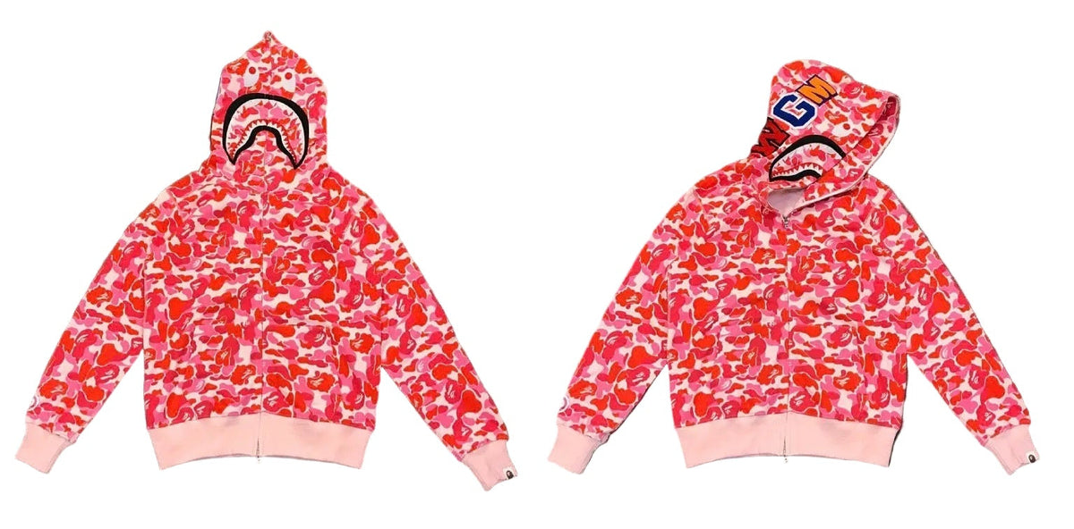 BAPE Shark Pink Camo Full Zip Hoodie