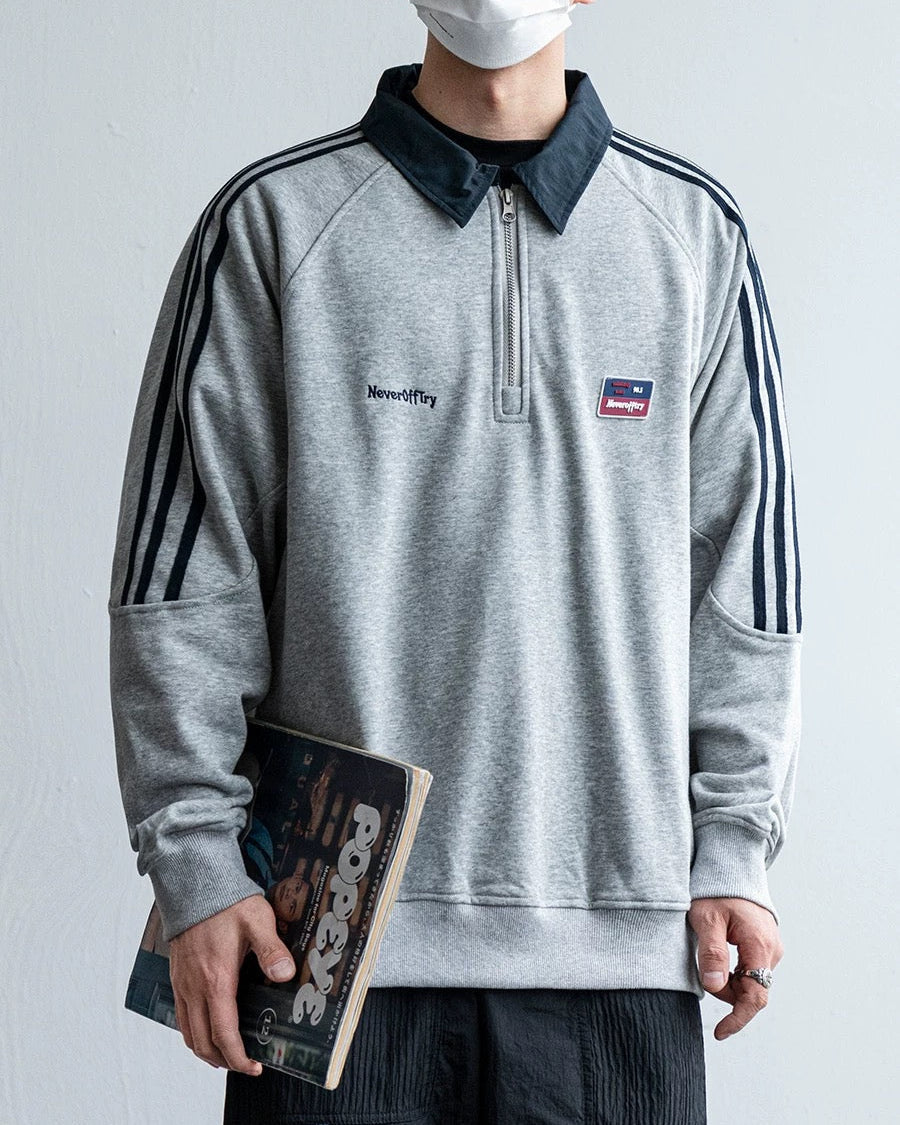 Retro Color Block Three Stripes Sweatshirt