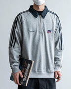 Retro Color Block Three Stripes Sweatshirt
