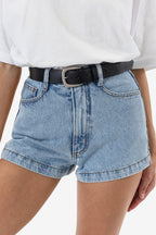 RSALBT05 - Unisex Rounded Square Buckle Leather Belt