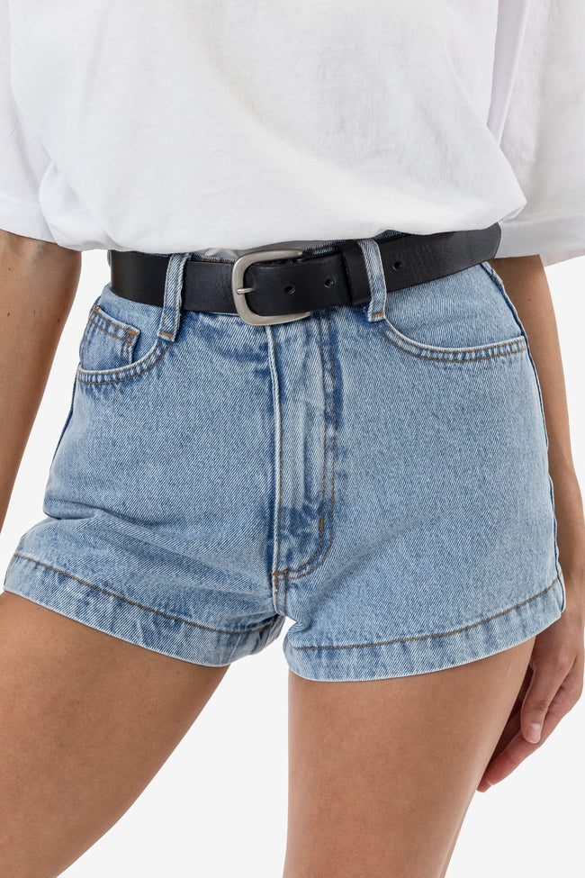 RSALBT05 - Unisex Rounded Square Buckle Leather Belt Main Image