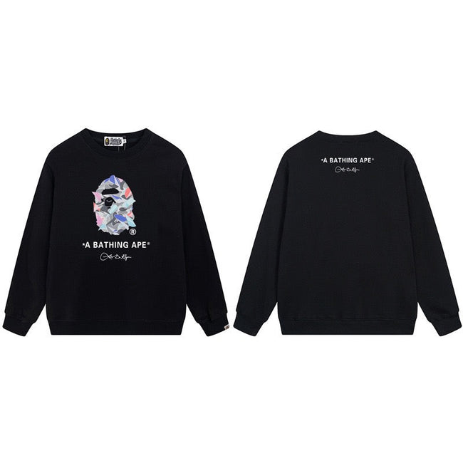 BAPE Abstract Ape Head Graphic Crewneck Sweatshirt Black Hover Image