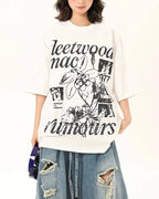 Retro letter short sleeves