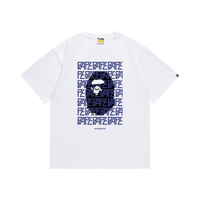 BAPE Logo Pattern Graphic T-Shirt White Hover Image