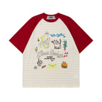 Contrast color cute short sleeves