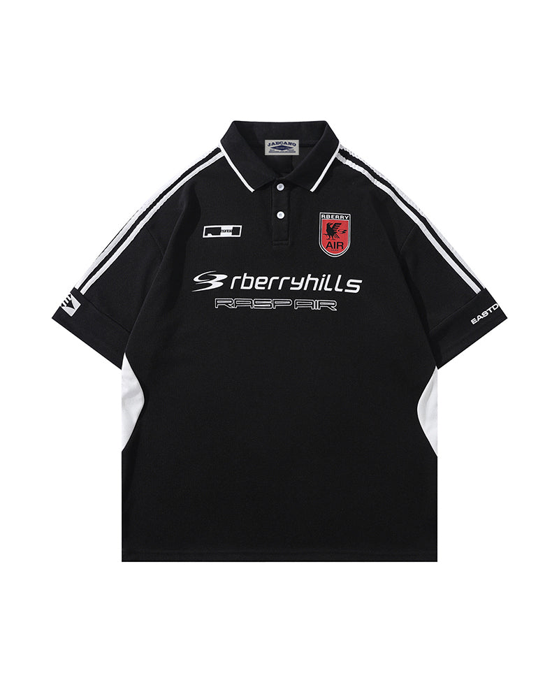 Spliced sports short sleeves