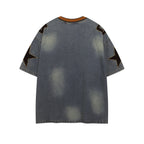 Retro washed distressed short sleeves