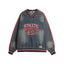 Vintage washed embroidered denim sweatshirt