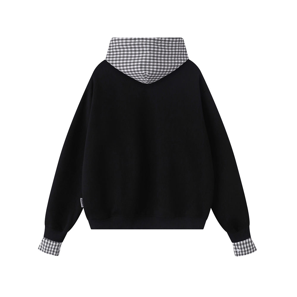 Spliced fake two-piece casual sweatshirt jacket