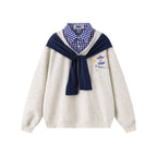 Fake two-piece polo sweatshirt