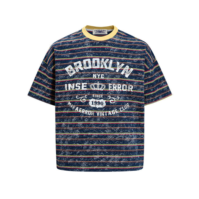 Distressed striped short-sleeved shirt Main Image