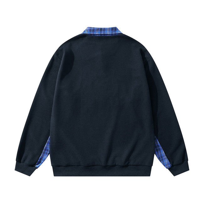 Plaid panel lapel sweatshirt Main Image
