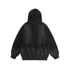 Embroidered denim hoodie