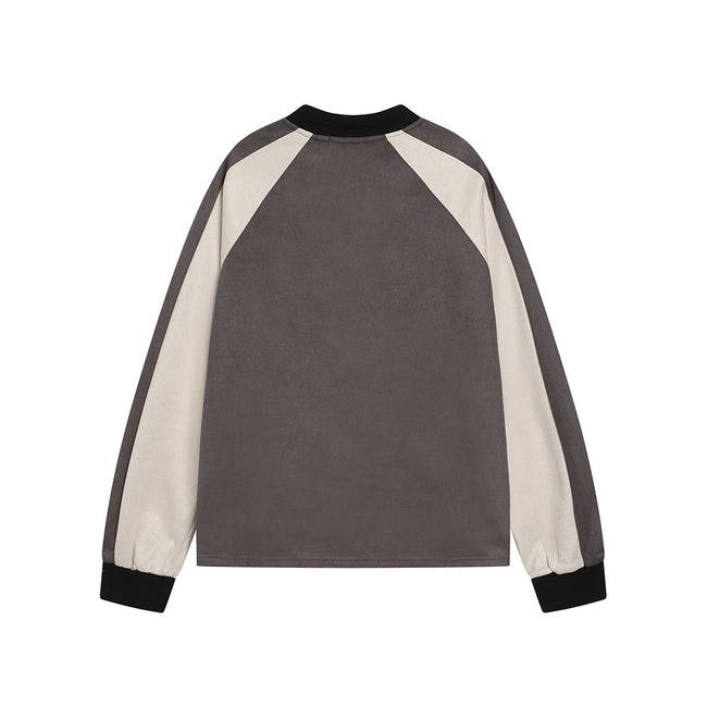 Contrast color lettering long-sleeved sweatshirt Main Image